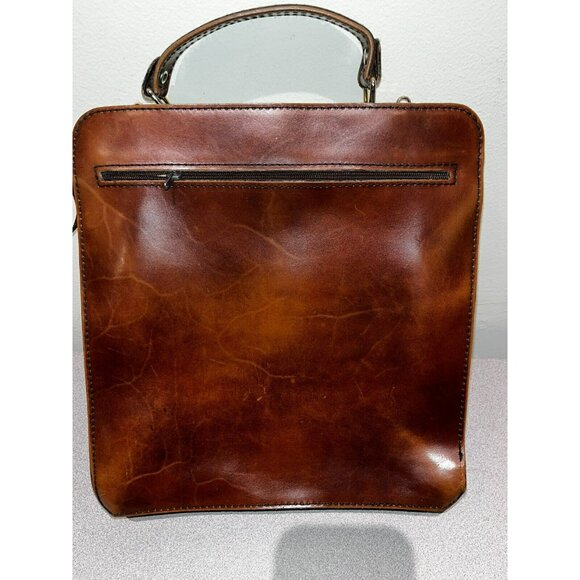 Paco Bolsos Beautiful Brown Leather Bag 10" - Picture 7 of 15